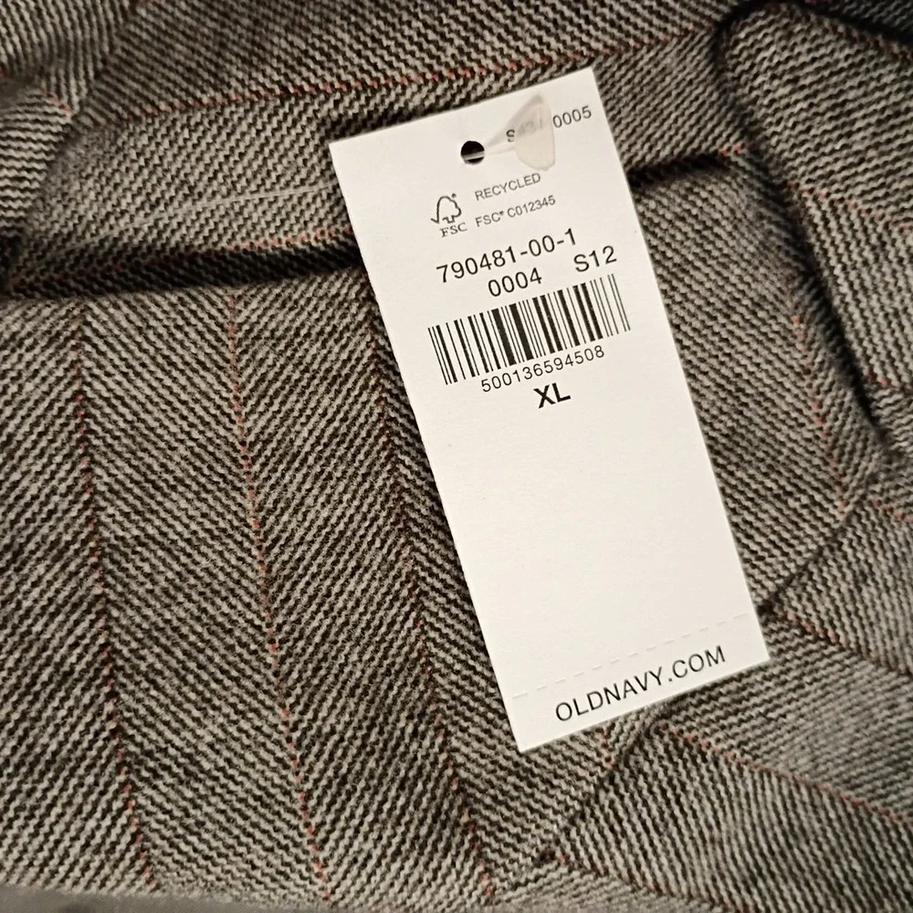 NWT Old Navy Blazer Mens XL Gray‎ Herringbone Double Breasted Sport Coat Jacket